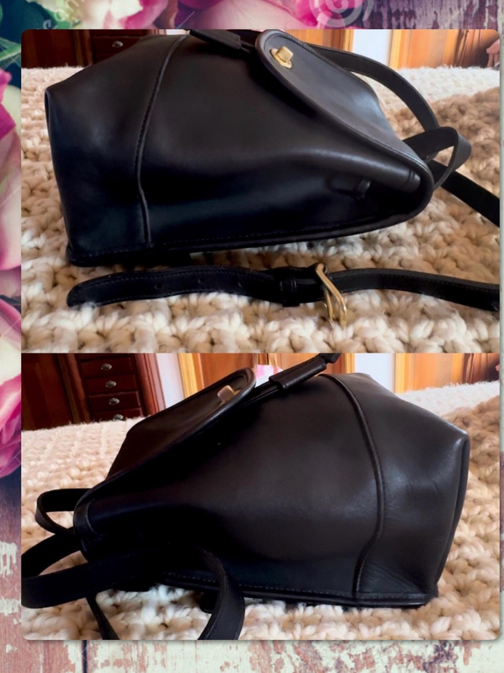 VINTAGE COACH BLACK LEATHER MINI DAYPACK BACKPACK 9960 - Picture 4 of 16